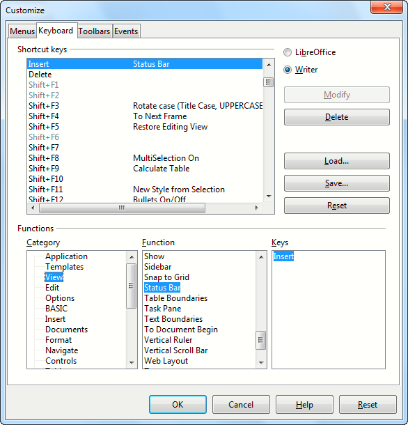 Customize Keyboard Dialogue